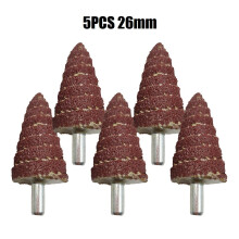 Tapered Cone Grinding Head 6mm Shank 5 Pcs 80 Grit
