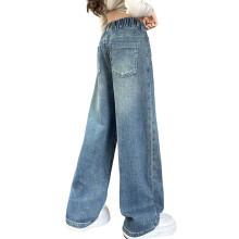 Girls' Straight Leg Jeans Soft Denim Loose Fit