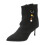 Black Suede Pointed Toe High Heel Ankle Boots 1