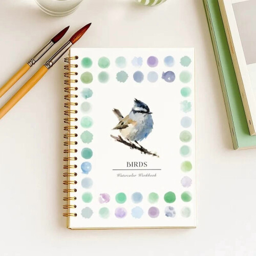 Watercolor Workbook for Beginners 6.5x9 Inch with 12