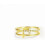 Double Cross Ring 18K Gold Plated CZ Stackable Faith Hope 3