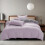 XIAOLE Cotton Bedding Set Purple 4-Piece 2