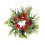 Christmas Candle Ring Flocked Pine with Red Berries and 2