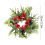 Christmas Candle Ring Flocked Pine with Red Berries and 3