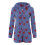 Women's Blue Hooded Loungewear Jumpsuit Polyester Zip Front 3