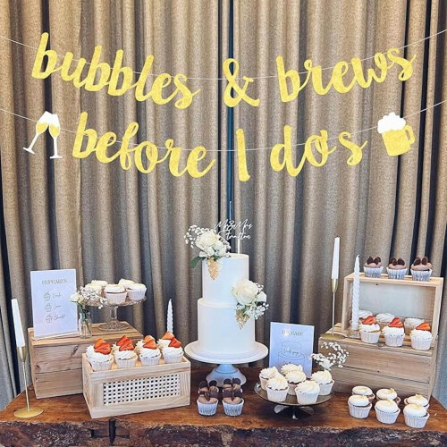 Bubbles & Brews Banner for Bachelorette Party Decorations 1