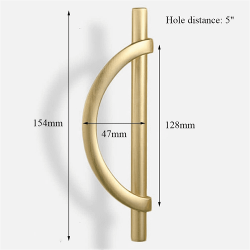 Gold Cabinet Pulls Half Moon Shape 2 pcs 1