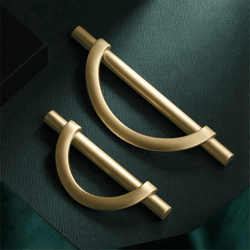 Gold Cabinet Pulls Half Moon Shape 2 pcs 2