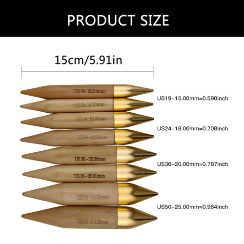 Crochet Hook Set Wooden Circular Knitting Needles 80cm 1 2