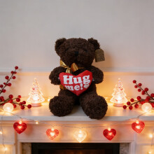 Teddy Bear Plush Toy with Heart Accessory Brown 30x15cm