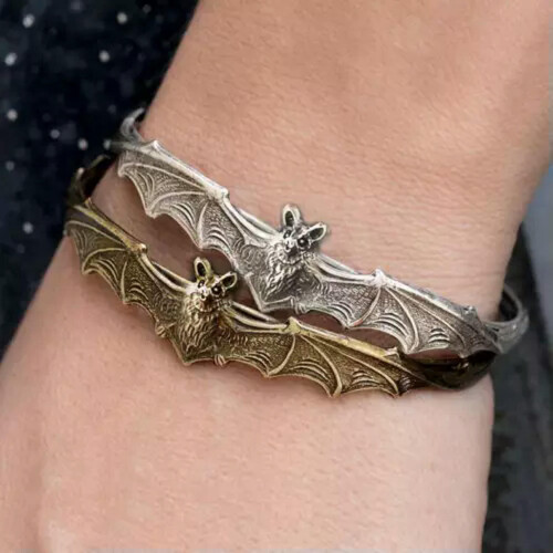 Vampire Bat Bracelet Gothic Silver Halloween Jewelry 1 Pc 2