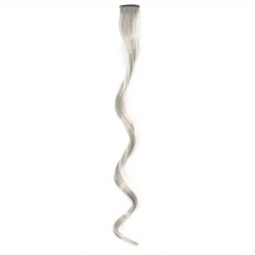Wavy Synthetic Clip-In Hair Extensions Light Grey 6-Pack 18