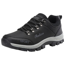 Men's Black High Top Casual Sneakers Rainproof Thick Sole