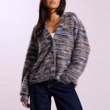 Women's V-Neck Fleece Cardigan Long Sleeve Fall Winter 2025