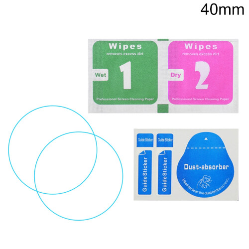 Tempered Glass Watch Screen Protector 34-43mm Round 2 pcs 1
