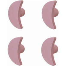 Wooden Cabinet Handles Beech Moon Shape 4 Pcs