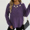 Women's Solid Floral Sweater Round Neck Long Sleeve Knit Top 5