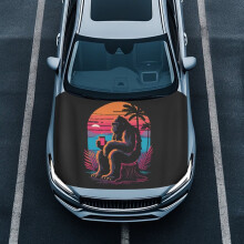 Hawaiian Gorilla Palm Tree Car Hood Cover Polyester 1 Piece