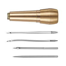Leather Sewing Awl with Handle Curved and Straight Hook