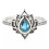925 Silver Lotus Flower Ring with Pear Zircon Crystal Size 4