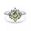 925 Silver Lotus Flower Ring with Pear Zircon Crystal Size 5