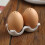 Ceramic Salt and Pepper Shakers Brown Egg Shape with Stand 3
