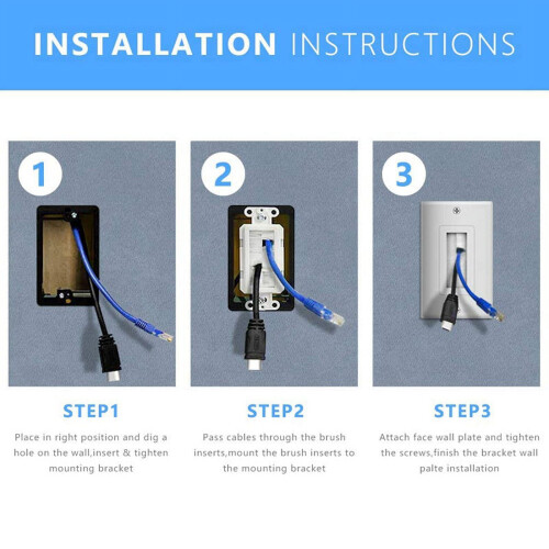 Brush Wall Plate with Single-Gang LV Mounting Bracket 2-Pack 2
