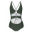 Women's one-piece swimsuit with drawstring waist and 6