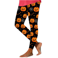 High Waisted Halloween Leggings Pumpkin Print Stretch Yoga