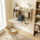 Homcom HOMCOM Wall Mounted Table w/ Space Saving Storage Compartments, Oak 1