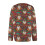 Women's Christmas Print Button-Up Cardigan Red 5