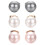 Pearl Stud Earrings Gold Plated 3 Pairs 8mm 3