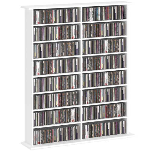16-Compartment Media Shelf- White
