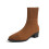 Women's Knitted Ankle Boots Brown Pointed Toe Elastic Mesh 4