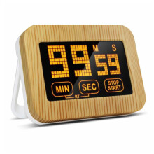 Magnetic Kitchen Timer Clock Khaki Rectangular 1 Set