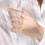 Stackable Chevron Stainless Steel Rings Gold Silver CZ Plain 3