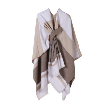 Women's Khaki Shawl Wrap Poncho Cape Sweater Open Front