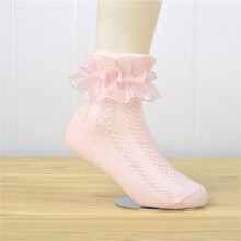 Tao Toddler Girls Dress Socks Cotton Ruffle Lace 3 Pairs