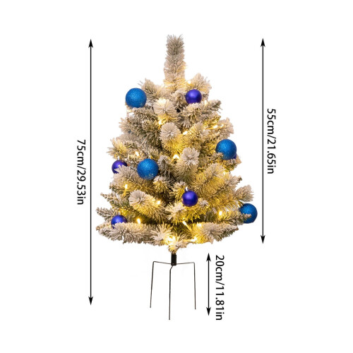 30 inch Pre-lit Artificial Christmas Tree LED Snow Flocked 2