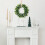 Artificial Eucalyptus Wreath 17 Inch Green with White 2