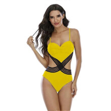 Women's Criss Cross High Waisted Cut Out Monokini Swimsuit