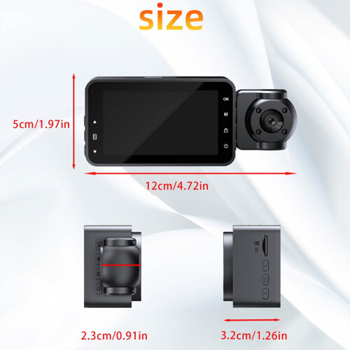 Dash Cam 1080P Front and Interior Recording with 3-Inch 2