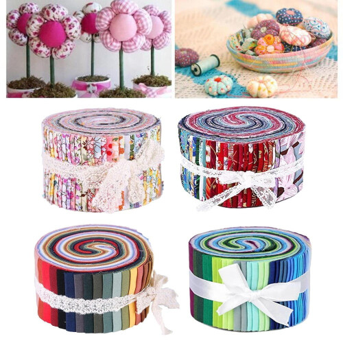 Jelly Roll Fabric Strips Cotton Quilting 36 Pieces 1