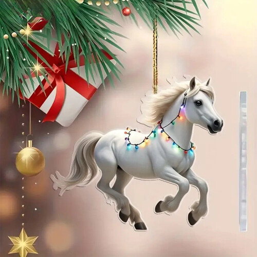 2D Acrylic Christmas Ornament White Lightweight Durable 1