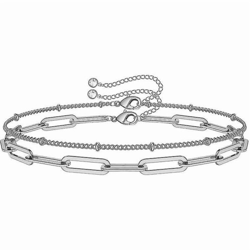Two Layer Silver Bracelet for Women Friendship Gift