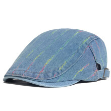 Men's Striped Denim Newsboy Cap 1 Piece