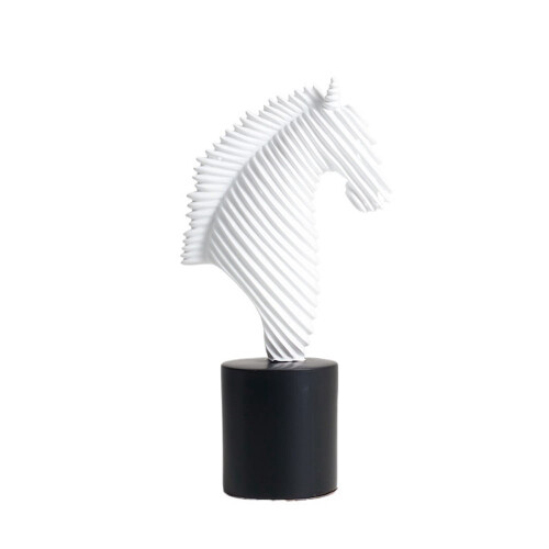 Abstract Horse Head Ornament Black White Modern Luxury Decor