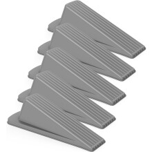 Rubber Door Stopper Heavy-Duty Wedge 5-Pack Gray