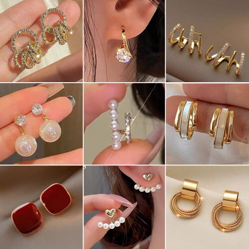 S925 Sterling Silver Stud Earrings Vintage Design 1