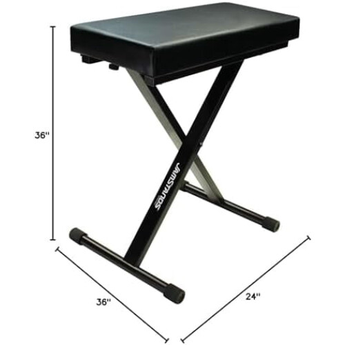 JamStands MB100 Medium Keyboard Bench with Cushioned Seat 1